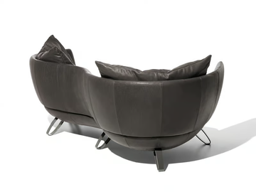 DS-102 SHELL - 2 seater curved leather sofa by de Sede - view 3